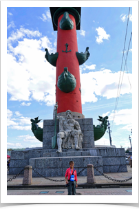 One of two side by side lighthouses built by Peter the Great to guide ships in to port.